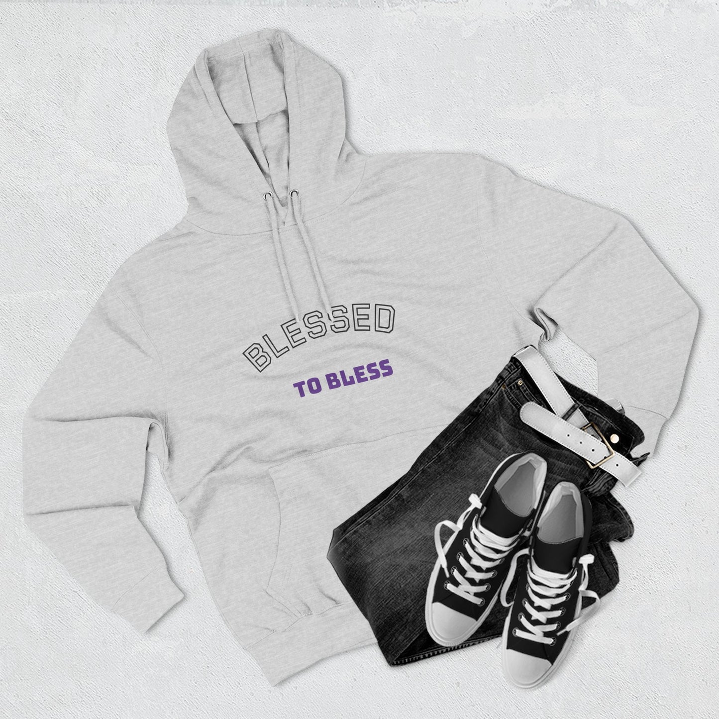Blessed to Bless Fleece Hoodie, Cozy Sweatshirt for Gifts, Inspirational Apparel, Casual Everyday Wear, Perfect for Fall and Winter