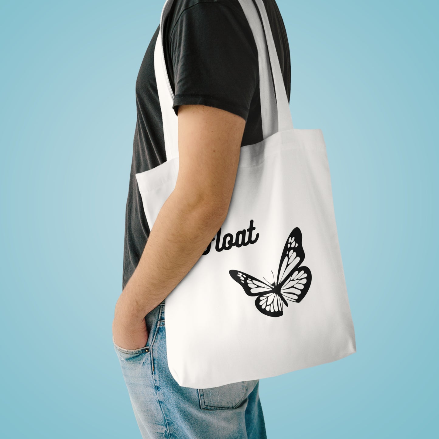 Butterfly Float Cotton Tote Bag, Eco-Friendly Shopping Bag, Beach Tote, Gift for Nature Lovers, Stylish Weekend Bag