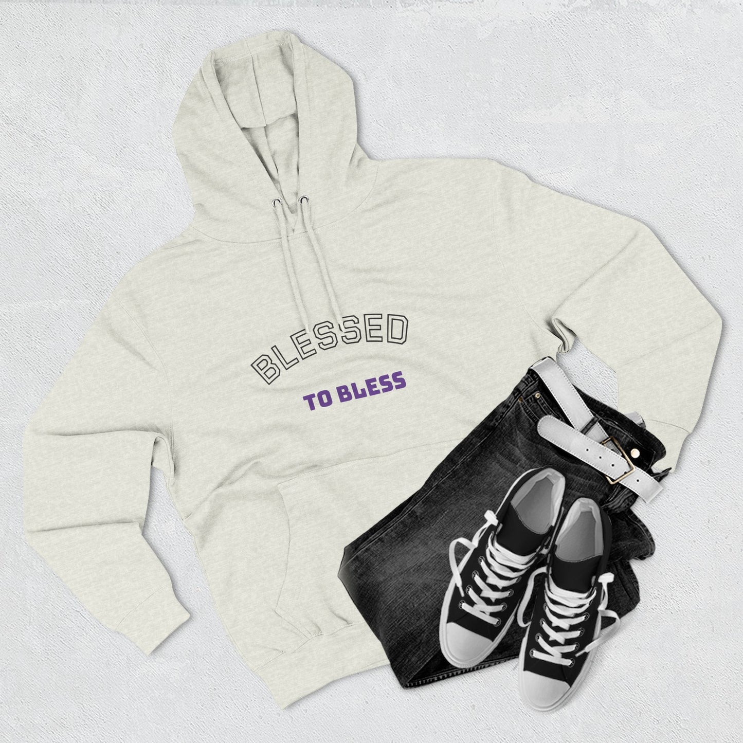 Blessed to Bless Fleece Hoodie, Cozy Sweatshirt for Gifts, Inspirational Apparel, Casual Everyday Wear, Perfect for Fall and Winter